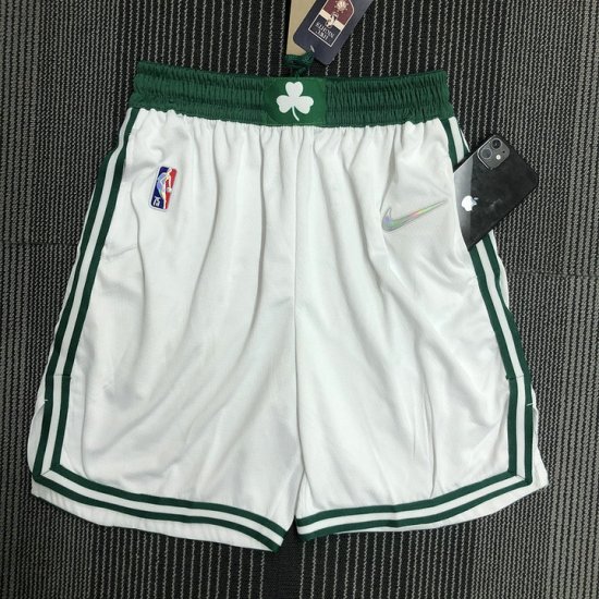 NBA Boston Celtics shorts Blanc Ave diamond logo